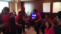 Chris Gayle ,Dwayne Bravo and Azhar Ali dancing on Lahore Qalander Anthem