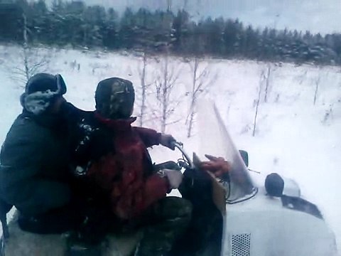 Снегоход Буран. Ехали с охоты на зайца
