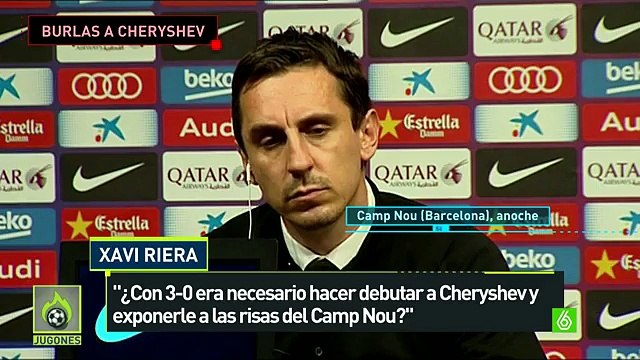 Los aficionados del Barcelona se burlan de Denis Cheryshev en el Camp Nou