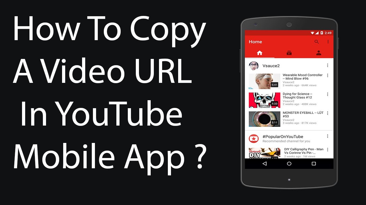 How To Copy URL of Video in YouTube Mobile App -2016 ?