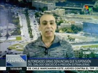 Siria denuncia que suspensión del diálogo obedece a presión externa