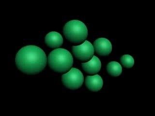 green spheres