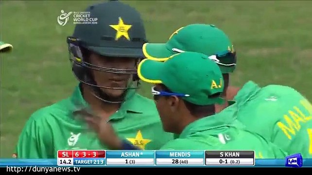 Shadab Khan takes three wickets against Sri Lanka in U19 World Cup
