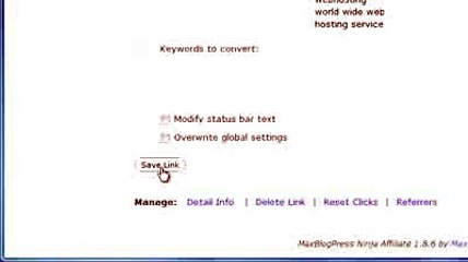 MaxBlogPress Ninja Affiliate Wordpress Affiliate Link Management Plugin 157