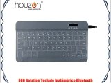 HOUZON 360 Rotating Funda Cubierta de Piel con Soporte y Teclado Bluetooth Integrado Inal??mbrico