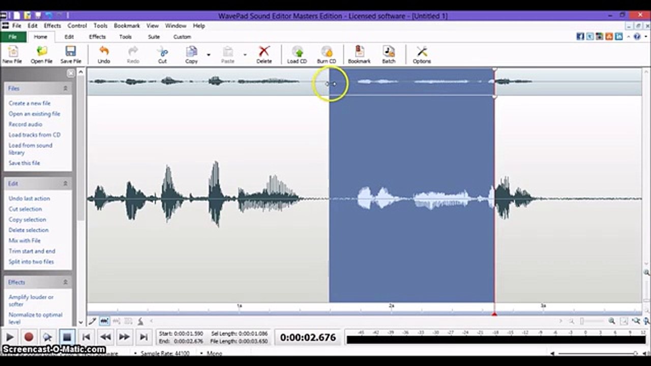 WavePad Sound Editor Screencast