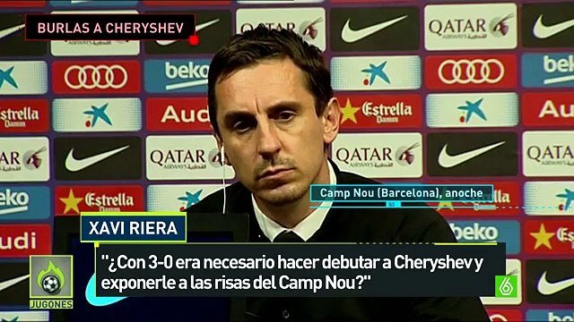 Los aficionados del Barcelona se burlan de Denis Cheryshev en el Camp Nou