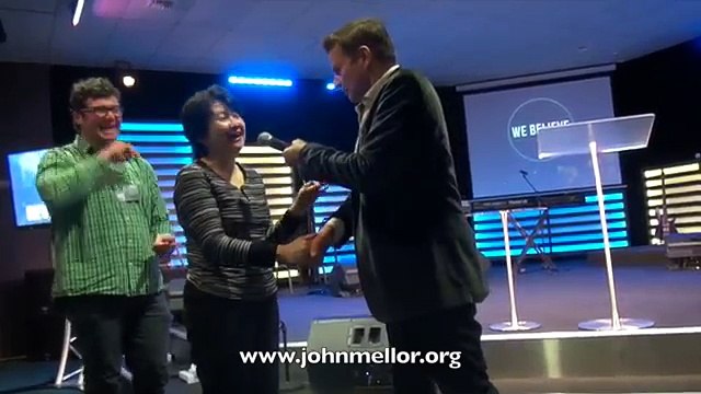 Painful plantar fasciitis healed and lady runs - John Mellor Healing Ministry