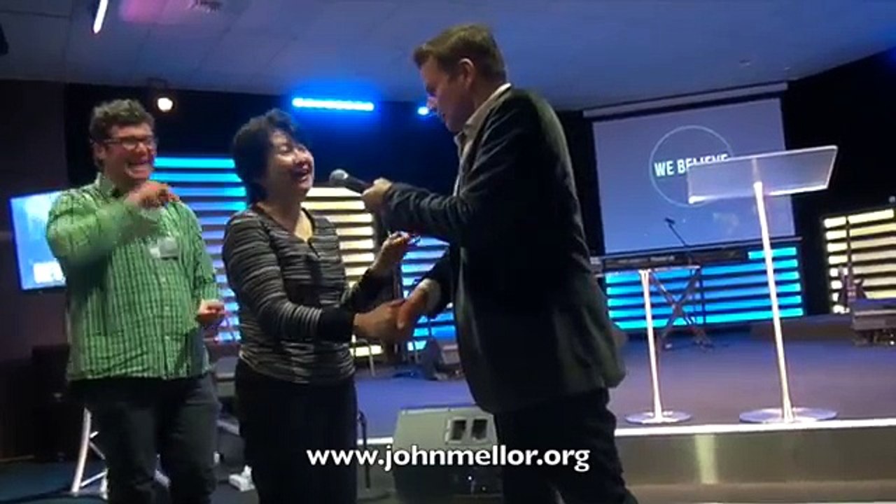 Painful plantar fasciitis healed and lady runs - John Mellor Healing Ministry