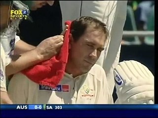 OUCH! JUSTIN LANGER vs NTINI a bit of batting fail really 2006