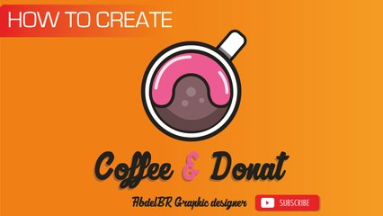 How to create a logo in adobe illustrator (Coffee & Donat)
