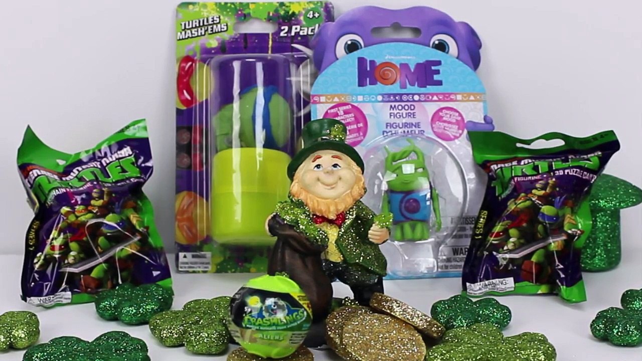 SAINT PATRICKS DAY Celebration with Ninja Turtles DreamWorks HOME Crashlings Mashems Surprise