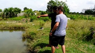 Me throwing a hand grenade into a pond.....boooooom!