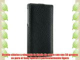 StilGut UltraSlim Case funda de cuero genuino para el Sony Xperia Z1 plegable nero