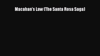 Macahan's Law (The Santa Rosa Saga)  PDF Download