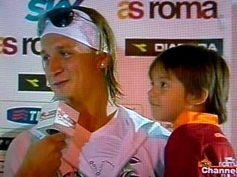 Philippe Mexes with Enzo Mexes Roma Channel