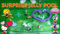Surprise Jelly Pool! HELLO KITTY, MINNIE MOUSE, MAYA THE BEE, DORA THE EXPLORER, ANGRY BIRDS | Toy Collector