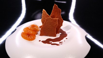 Strates craquantes, chocolat au lait fondant, clémentine façon « Suzette » par Frédéric Bau (#DPDC)