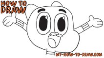 How to draw Gumball Watterson- Easy step-by-step drawing tutorial