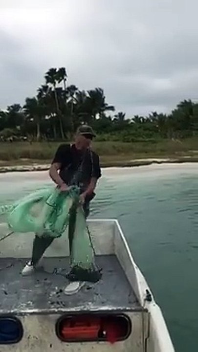Fisher Man Very impressive throw, and catch!