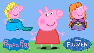 Peppa Pig Playing Dressups - Frozen Elsa & Anna
