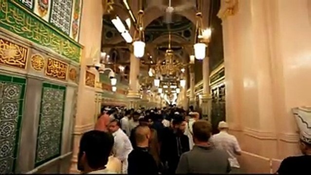 مسجد نبوی میں آذان کا ایک خوبصورت اور ایک دلکشین نظارہ ۔