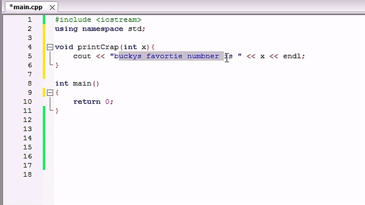 Buckys C++ Programming Tutorials - 10 - Creating Functions That Use Parameters