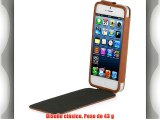 StilGut Levin - Funda de piel con tapa para Apple iPhone 5 y iPhone 5s color marrón