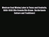 [PDF Download] Mexican Coal Mining Labor in Texas and Coahuila 1880-1930 (Rio Grande/Río Bravo: