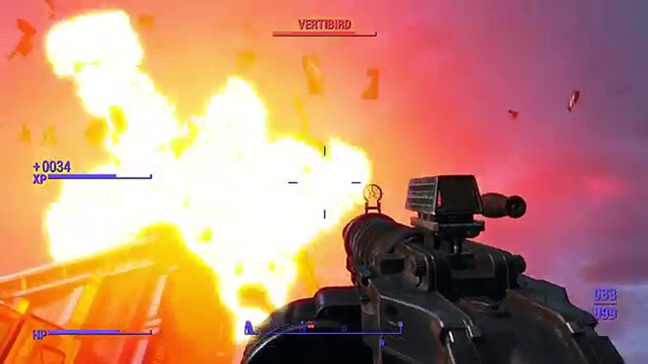 Fallout 4 Mini Nuke vs Vertibird