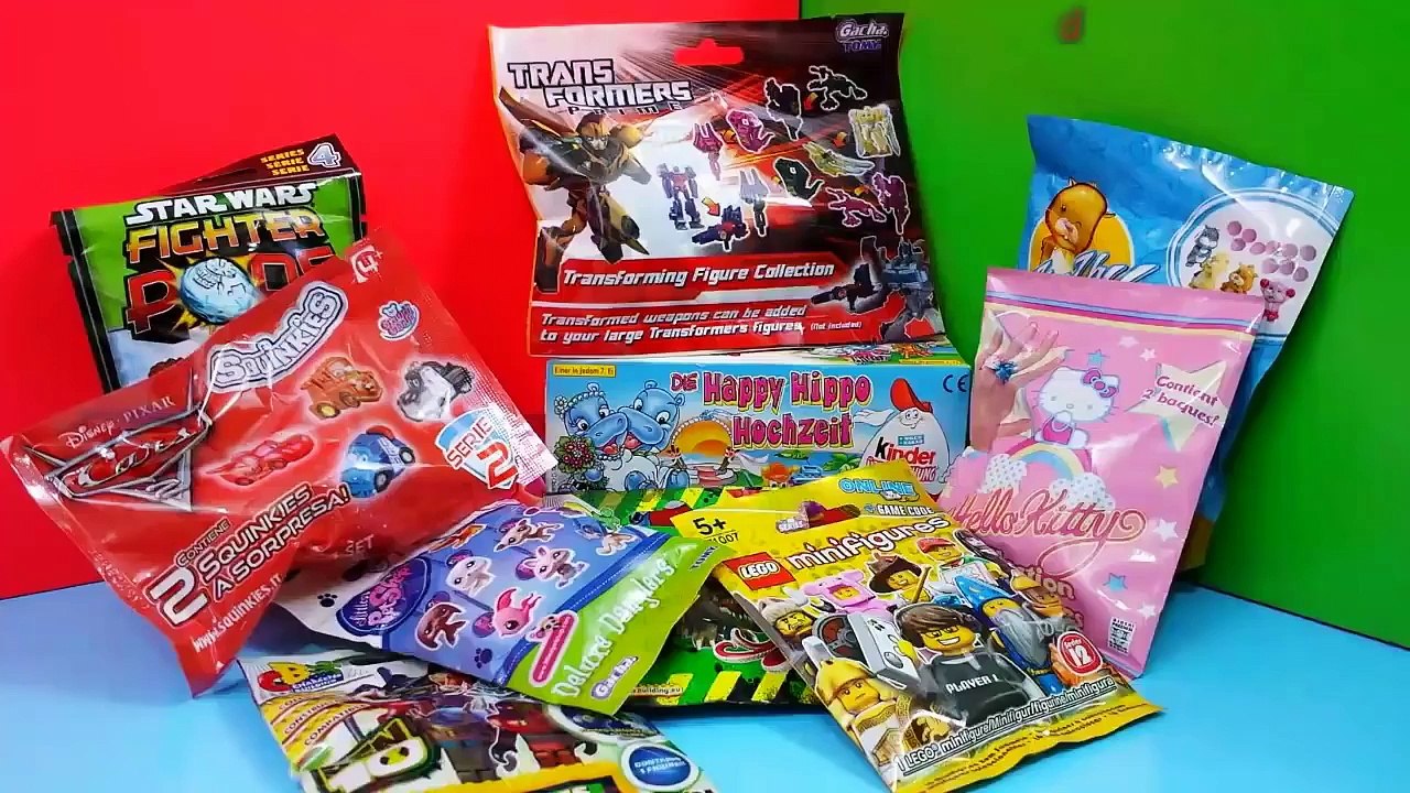 Opening Kinder Surprise Eggs Blind Bags Disney Transformers Cars 2 Ben 10 Lego Littlest PetShop