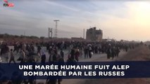 Une marée humaine fuit Alep harcelée par les bombardements russes