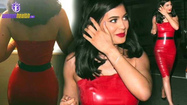 Kylie Jenner looks red hot as she flaunts her curves in a very tight latex dress1