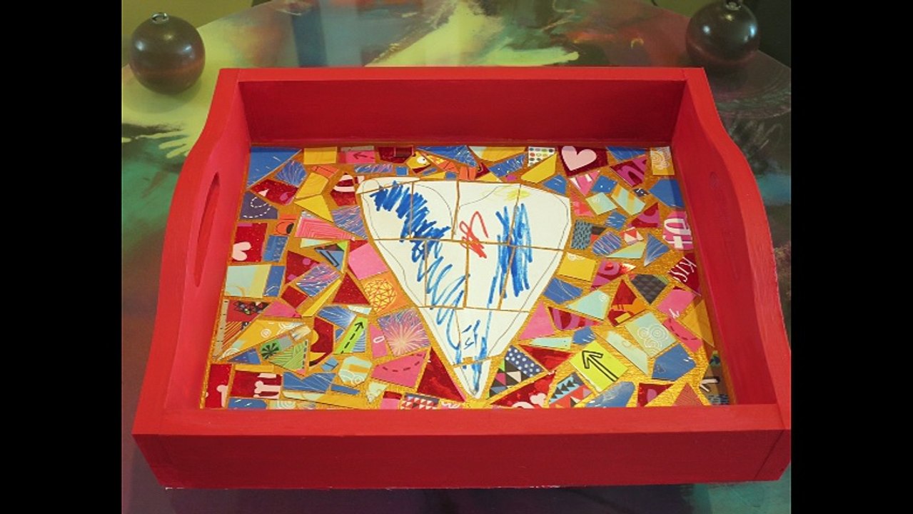 Valentinstag Geschenk basteln. Serviertablett. Tolle und einfache Geschenkidee!