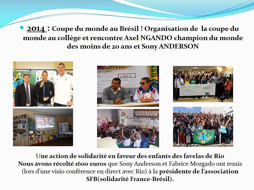 Film Mon euro 2016 Carton blanc pour 0 violence . Collège Jules Valles de Saint Leu d'Esserent