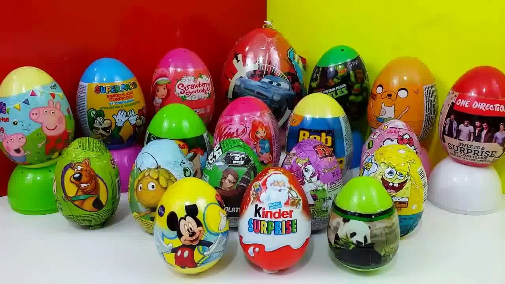 19 Surprise Eggs Cars Peppa Pig Winx Spongebob One Direction Kinder  Surprise Christmas Unboxing - Dailymotion Video