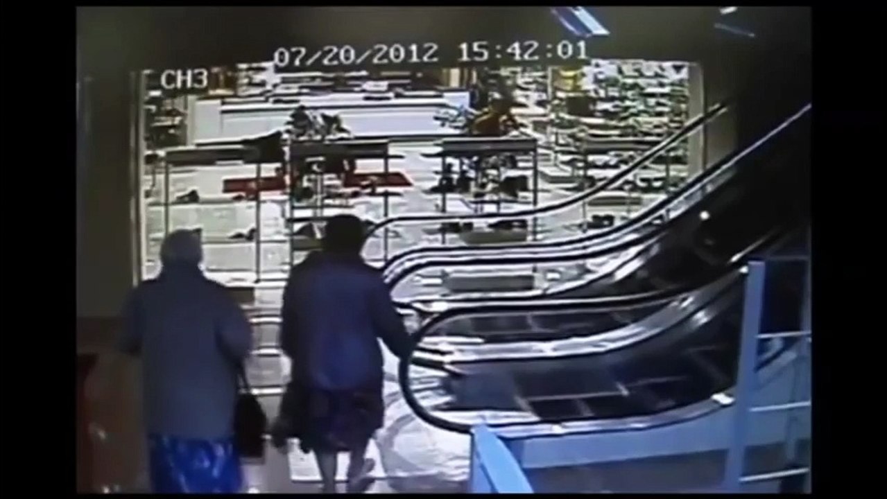 Grandmother Has No Idea How To Use An Escalator