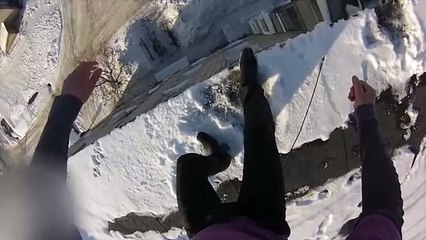 Прыжок с 5 этажа Jump with 5 floors