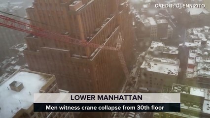 Download Video: EXCLUSIVE: Watch as a crane collapses in Lower Manhattan, New York!