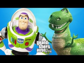 TOY STORY - BUZZ LIGHTYEAR and REX have fun in GRAND THEFT AUTO