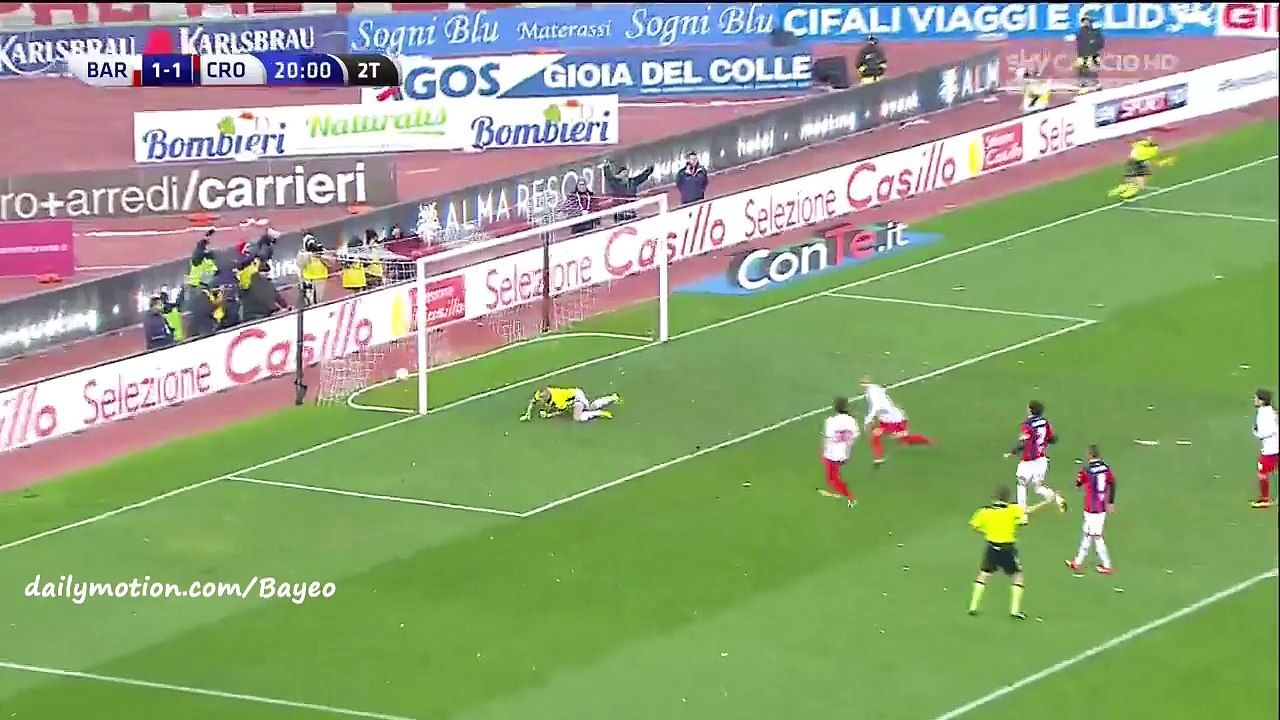 Giuseppe De Luca Goal HD | Bari 2-1 Crotone 05-02-2016