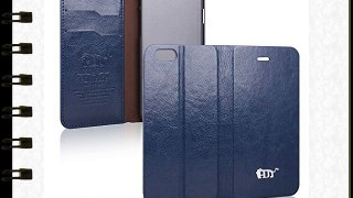 Pdncase Funda de Piel para iphone 6 Plus Wallet Case Cover - Azul