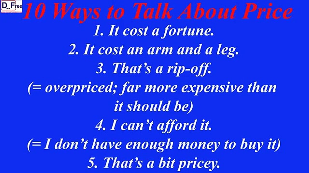 500 Real English Phrases P11 - 10 Ways to talk about Price (Funny Videos 720p)