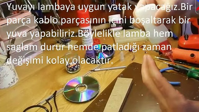 CD den Gece Lambası Yapımı -( Night Light Construction)