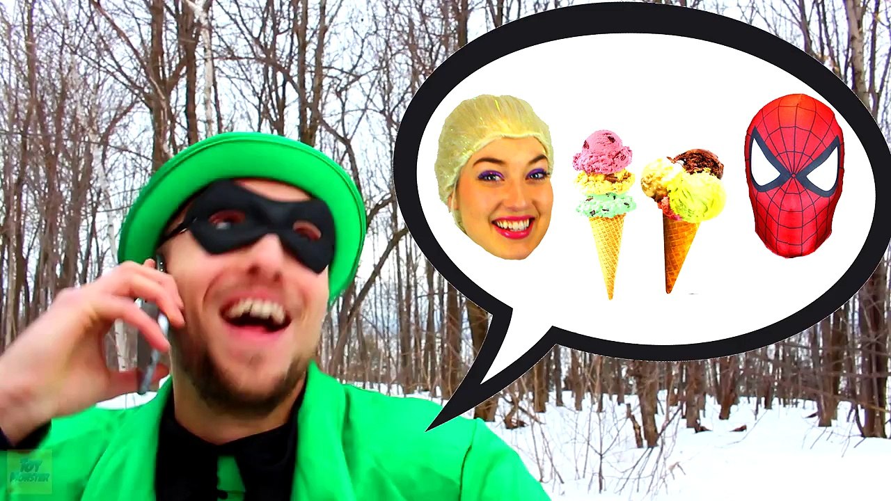Spiderman, Frozen Elsa & Anna vs The Riddler - Anna Saves Elsa! Fun Superhero Movie in Real Life -)