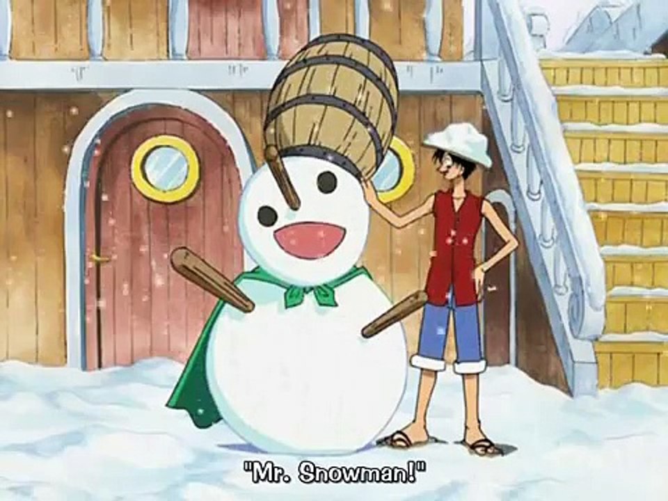 Funny One Piece - Luffy and Usopp play in the snow