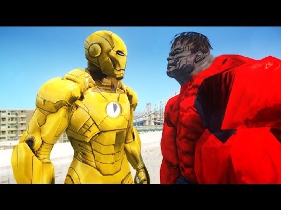 RED HULK VS IRON MAN (MARK XXI MIDAS)