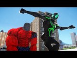 GREEN BLACK SPIDERMAN VS RED HULK - EPIC BATTLE - GTA IV
