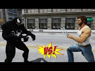 X-men Wolverine vs Venom - EPIC BATTLE - Grand Theft Auto