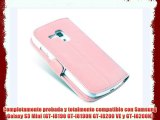 JAMMYLIZARD Funda De Piel Para Samsung Galaxy S3 MINI Luxury Wallet Tipo Cartera ROSA MELOCOTÓN